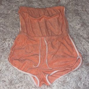 TERRY CLOTH STRAPLESS ROMPER